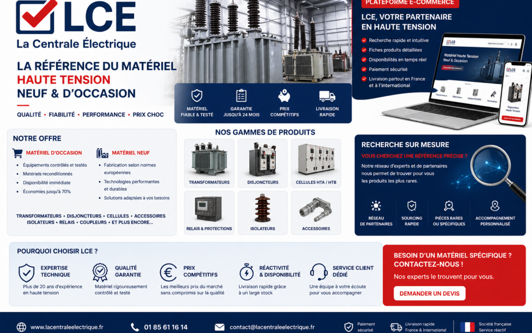COMMUNIQUÉ DE PRESSE – La Centrale Électrique (LCE) lance une nouvelle plateforme e-commerce dédiée à la haute tension